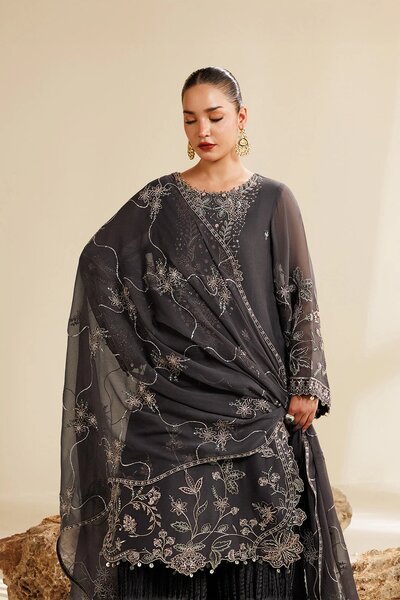 Sireine by Alizeh Fashion Unstitched Embroidered Chiffon 3 Piece Suit AF26UCS AF-CH-2291-LUMINA - Festive Collection