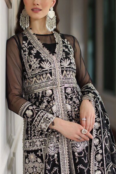 3 Piece Embroidered Lawn Suit with Organza Dupatta
