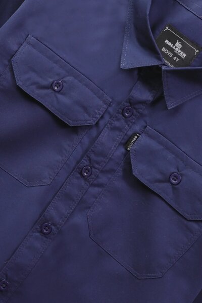 Boys Navy Urban Cotton Shirt