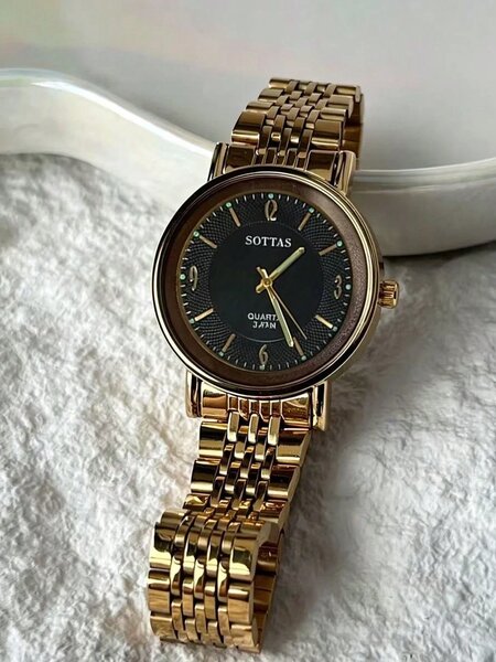 Shein - New J Gold Women'S Watch, Korean Style Minimalist
