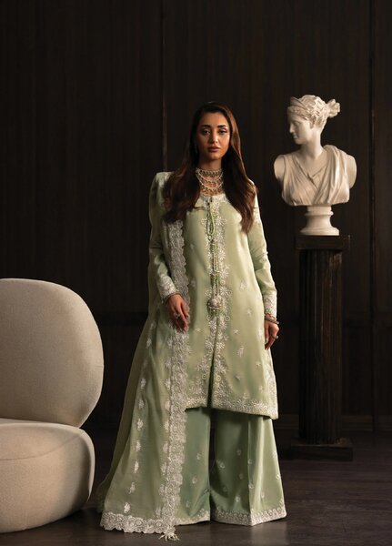 Lady by Aik Atelier Unstitched Tussar Silk Embroidered Suits 3 Piece AIK25L D-03 AIK25L - Festive Collection