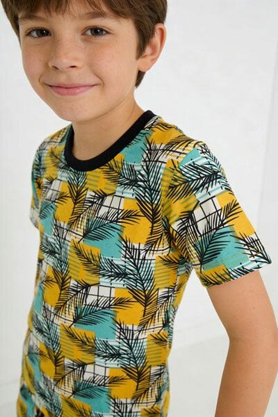 Boy's Tropical Leaf Twin Set