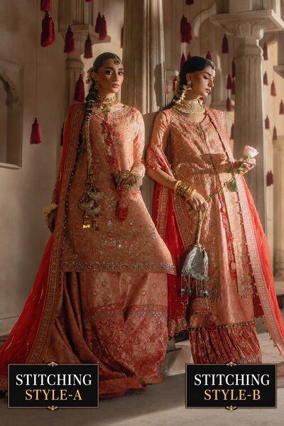 Aik Atelier Unstitched Embroidered Khaadi Net 3 Piece Suit AIK26UAAW B2606 - Wedding Collection