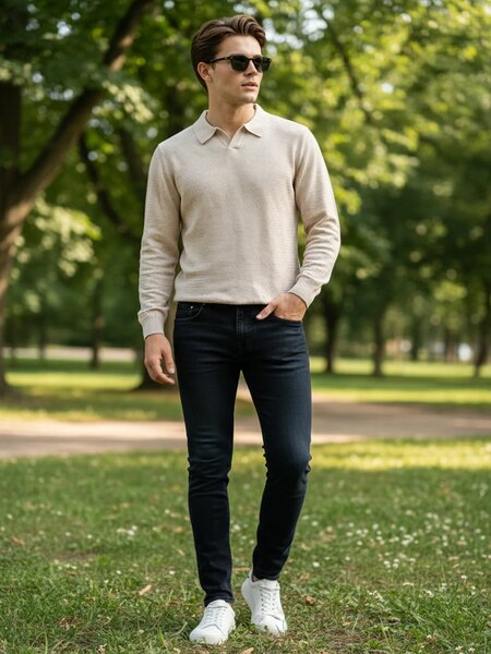 Fawn Full Sleeves Knitted Sweater (SKJC-001)