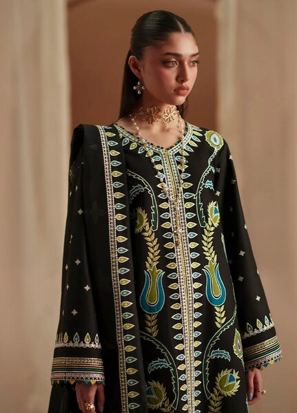 Mashriq by Bin Ilyas Unstitched Embroidered Lawn 3 Piece Suit BI26UML D118B - Festive Collection