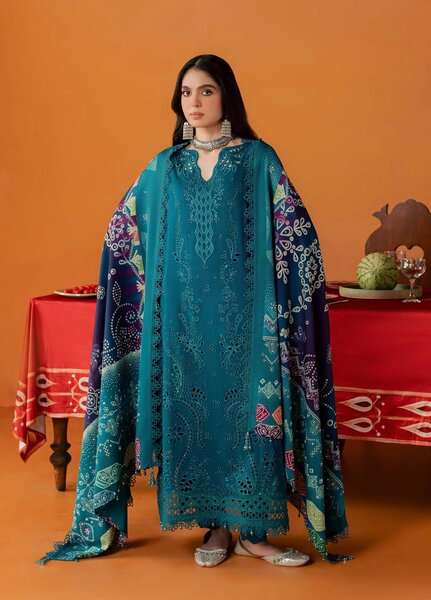 Bazar by Nureh Unstitched Embroidered Leather Peach 4 Piece Suit NU26UBL NE-289 - Festive Collection