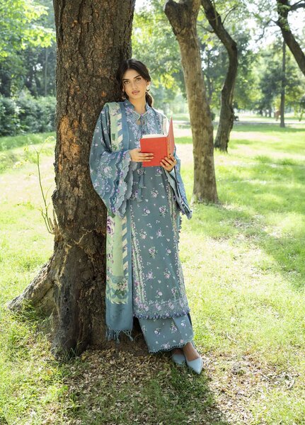Wilderness by Elaf Unstitched Printed Khaddar 3 Piece Suit EL26UW Wilderness EWR-4B Cineraria - Winter Collection