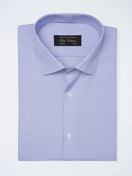 Blue Striped, Elite Edition, Cutaway Collar Men’s Formal Shirt (FS-2781)