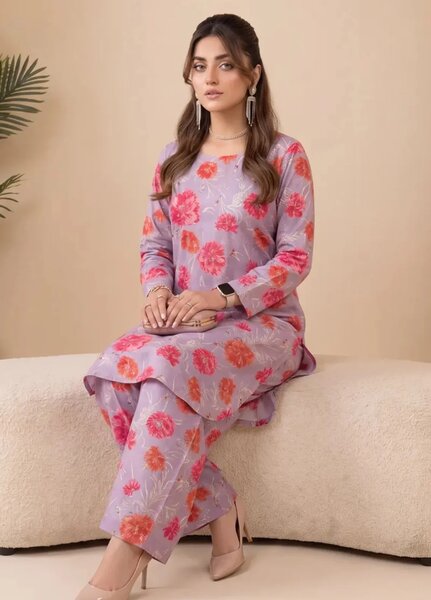 2PC Unstitched Printed Lawn Suit ( SUNS82AG2045)