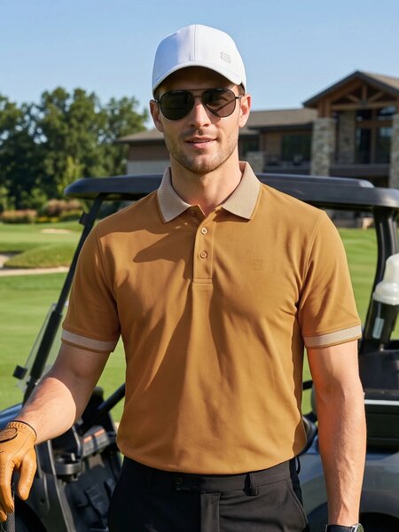 Mustard Jacquard  Polo T-Shirt (POLO-1197)