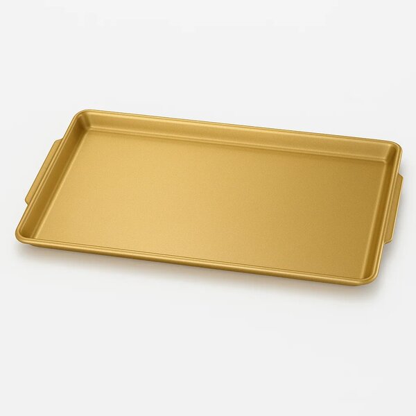Golden Stainless Steel Rectangular Serving Tray – Multiple Sizes | Luxury Gold Finish Kitchen & Dining Tray