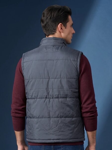 Dark Grey Imported Sleeveless Puffer (PJ-129)