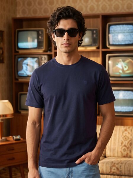 Navy Blue Basic T-Shirt (TEE-512)