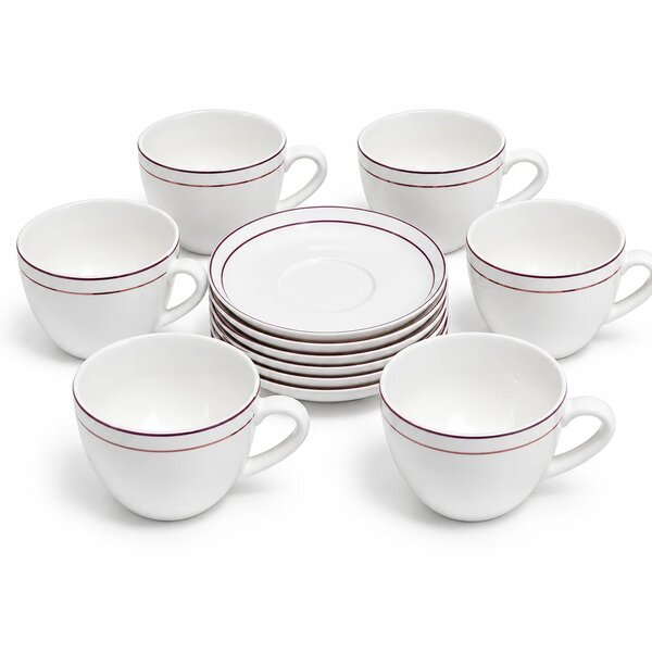 12-Piece Cup & Saucer Set – White