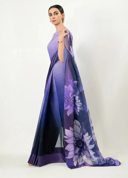 Imran Aftab RTW Printed Chiffon Saree IASC-UF-17 - Festive Collection