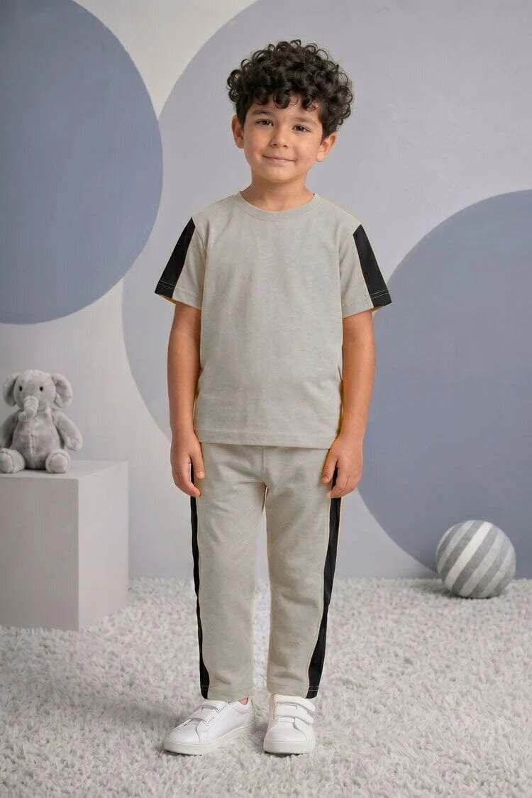 Tiny Teens Kid's Contrast Panel Twin Set
