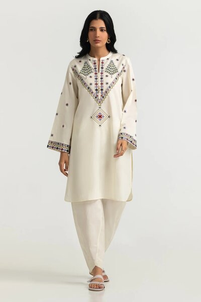 Cambric Embroidered Co-Ord Set