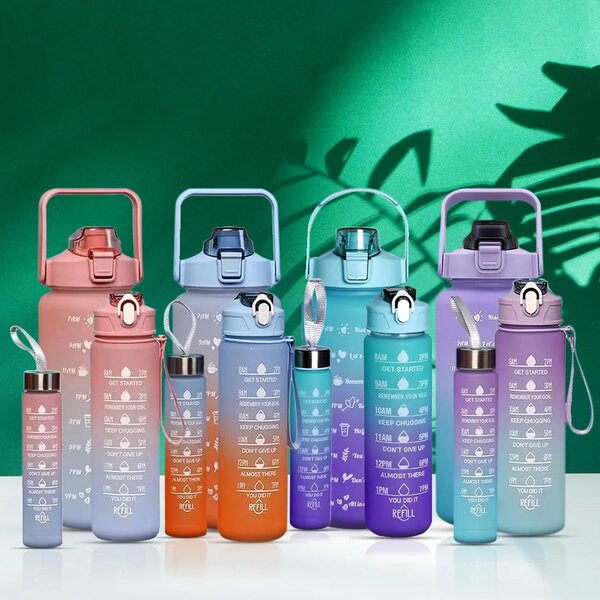 Home.Co- 3pcs Colourful Water Bottle Set - Random Color