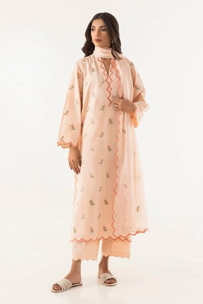 Stitched Embroidered Chiffon Dupatta