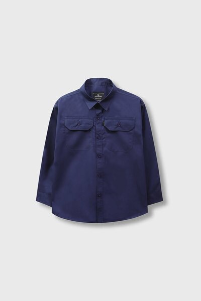 Boys Navy Urban Cotton Shirt