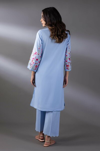 Stitched Lawn Embroidered Shirt + Culotte