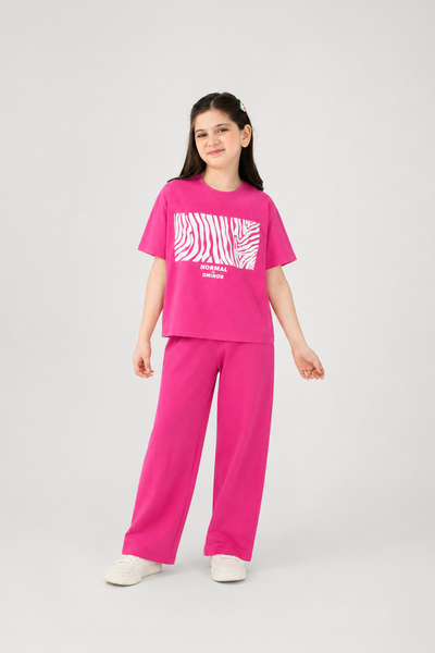Hot Pink Graphic Jersey Co-ord Set