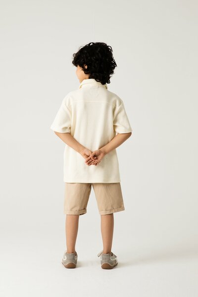 Boys Skin Waffle Button Tee
