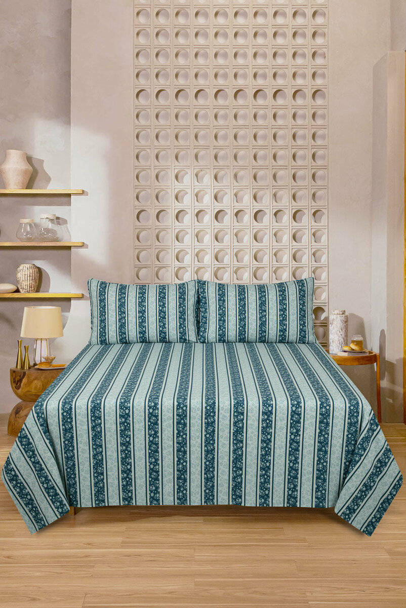 Blue Patch Bed Sheet Set