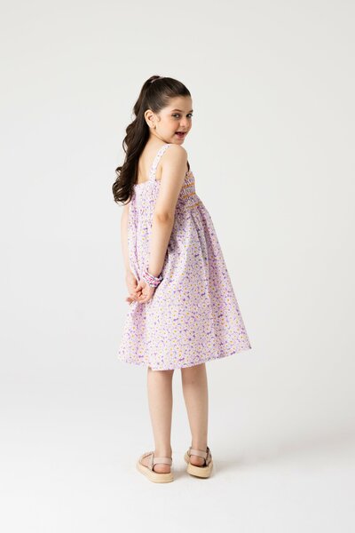 Violet Garden Cotton Smocked Dress