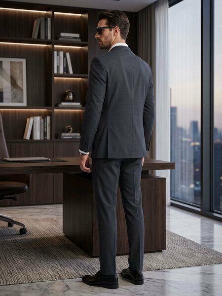 Black Plain Two Piece Suit (SF-133)