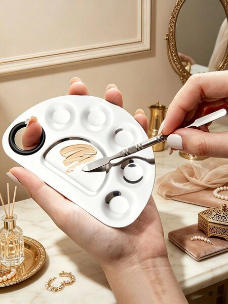 Shein - 2 Pieces Of Semi-Circular Color Mixing Palette