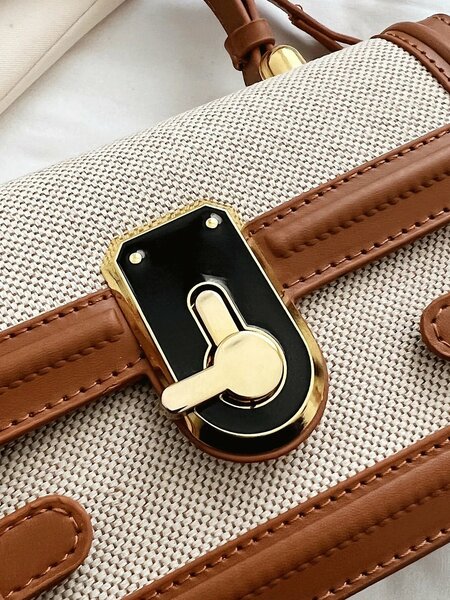 Shein - Fashionable Minimalist Casual Small Square Bag, Buckle Decor