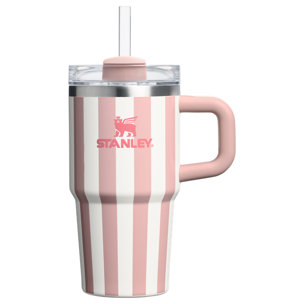 Home.Co - Mini Stanley Quencher H2.0 Tumbler 20 oz -Cabana Stripes Peach Whip