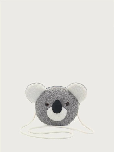 Shein - 1pc Plush Grey Koala Animal Cartoon Shoulder Bag