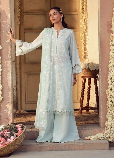 Sahar Unstitched Chikankari Lawn Mist Of Marrakech 3 Piece Suit CK-26-V2-03 - Summer Collection
