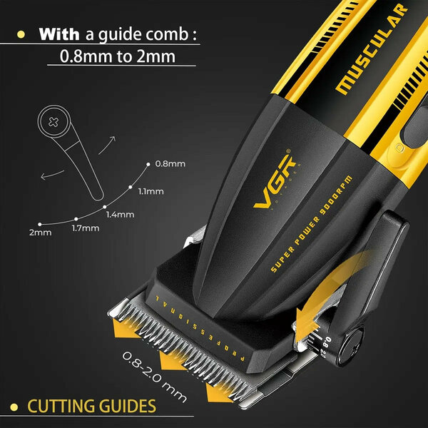 VGR - 285 Fresh Fade Hair Clippers for Men, 9000RPM Professional Barber Clippers