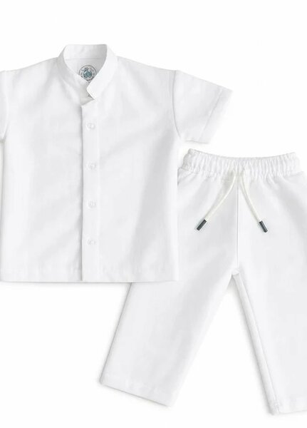 BabyCo Kids RTW Solids Cotton Co-Ord Sets Suit Oasis Relaxed White - Casual Collection