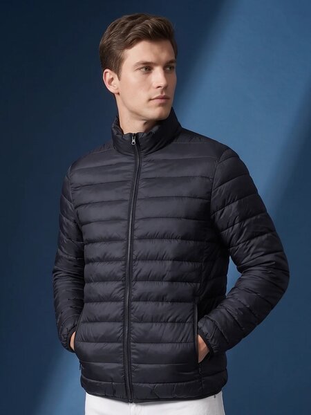 Black Imported Full Sleeves Puffer Jacket (PJ-133)