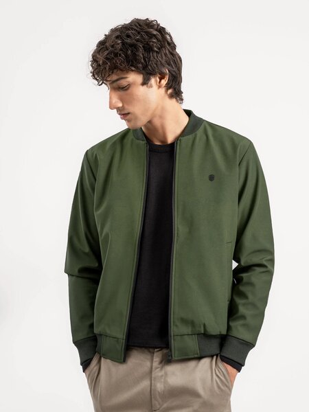 Brumano Mens RTW Solids Poly 1 Piece Olive Green Winter Collection