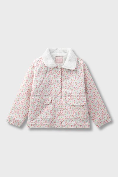 Fuzzy Floral Twill Jacket