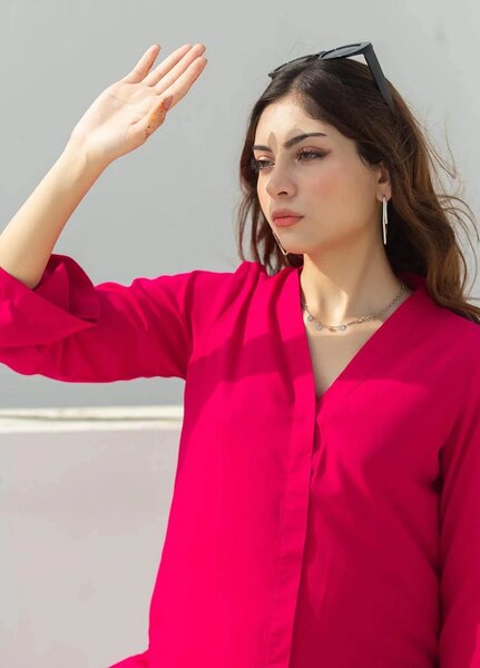 Zauk Women RTW Solids Swiss Malai 2 Piece Suit ZK26RC Candy V-4 - Casual Collection