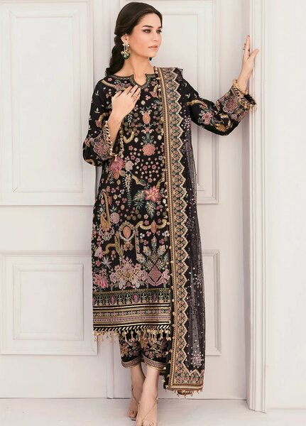 Chantelle by Baroque Unstitched Embroidered Raw Silk 3 Piece Suit BQ26UFC BQU-CH11-D04 - Festive Collection