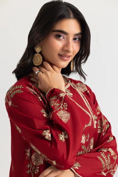 Viscose Raw Silk Embroidered Co-Ord Set