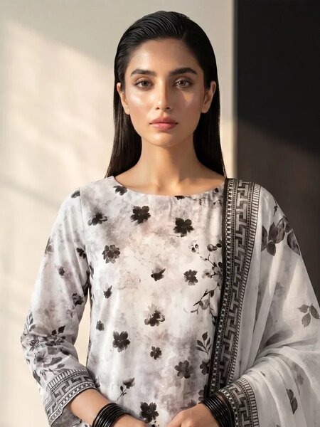 Salitex Unstitched Printed Lawn Silk 3 Piece Suit SUNS7ASI413 Casual Collection