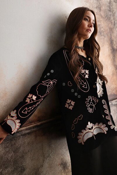 Velvet Embroidered Waistcoat
