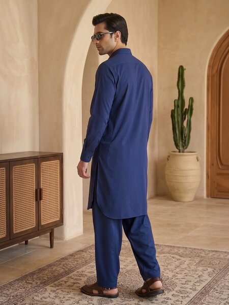 Royal Blue Designer Shalwar Kameez (SK-771)