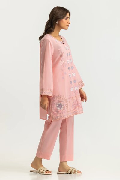 Cambric Embroidered Co-Ord Set