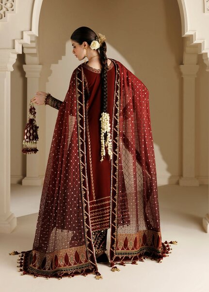 Chandni by Jazmin Unstitched Embroidered Velvet 3 Piece Suit JZ26UVC RUKHSAAR CVF-26-D10 - Wedding Collection
