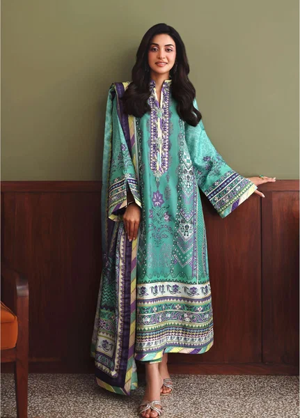 Nirvana by Mushq Unstitched Printed Raw Silk 3 Piece Suit MU26UNR Main Character HUNPS260101 - Festive Collection