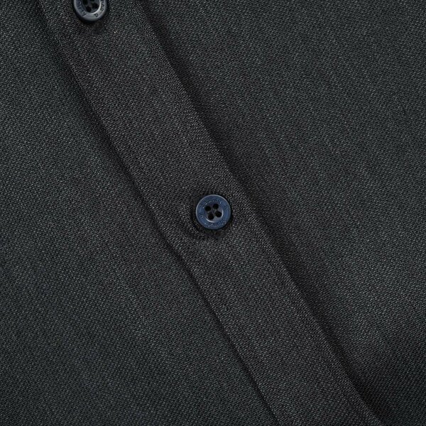 Boys Poly Cotton Shirt Full Sleeves (Onyx) - Dark Grey